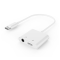 Picture of Audio adapter GEMBIRD A-CM-3.5FP-01, USB type-C plug to stereo 3.5 mm + Type-C power, white