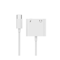 Picture of Audio adapter GEMBIRD A-CM-3.5FP-01, USB type-C plug to stereo 3.5 mm + Type-C power, white