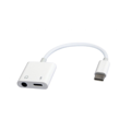 Picture of Audio adapter GEMBIRD A-CM-3.5FP-01, USB type-C plug to stereo 3.5 mm + Type-C power, white