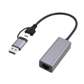 Picture of USB-A + Type-C to Ethernet LAN 2.5Gb GEMBIRD USB 3.1 + type-C Gigabit network adapter, space grey, A-USB3AC-LAN2G-01