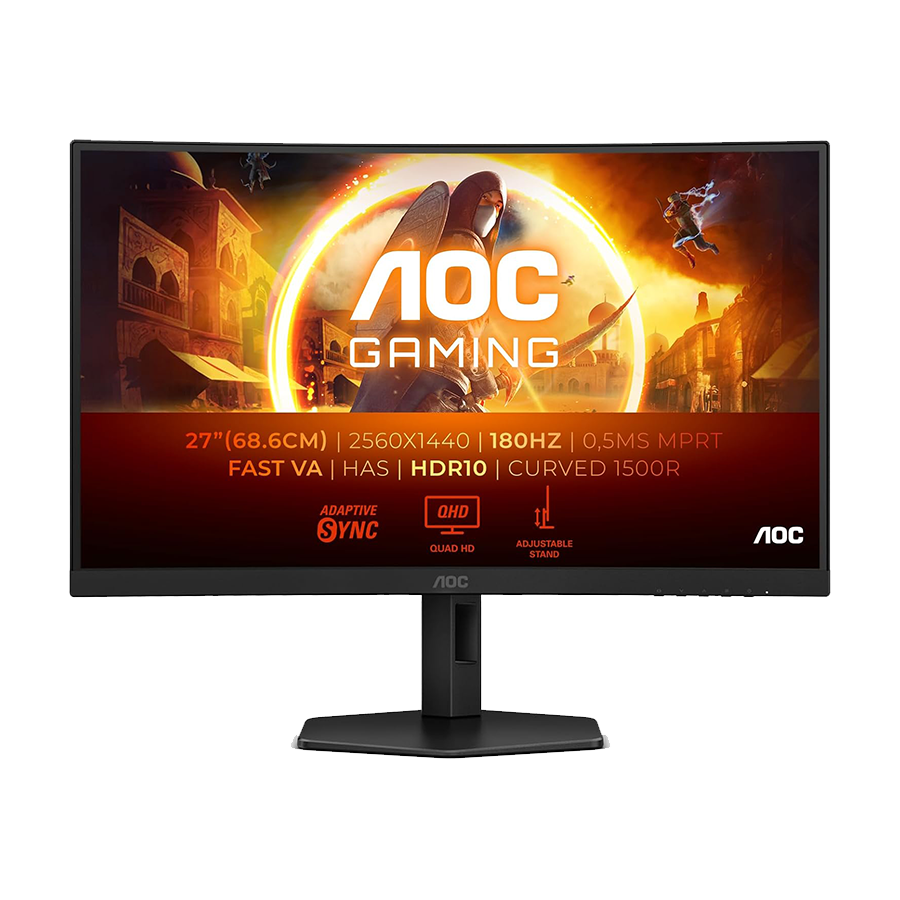 MONITOR AOC 27" CQ27G4X Zakrivljeni 180Hz QHD Gaming 2560x1440 ,0.5ms. HDMI, DP, Full Ergo, Black.3godGAR