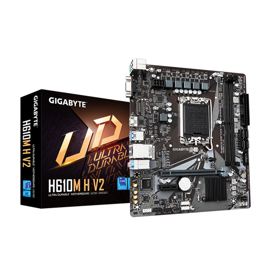 Picture of Gigabyte MB H610M H V2 G10, LGA1700; 2xDDR5 up to 96GB 1xM.2; 4x SATA, HDMI, 1xPS2; 6xUSB