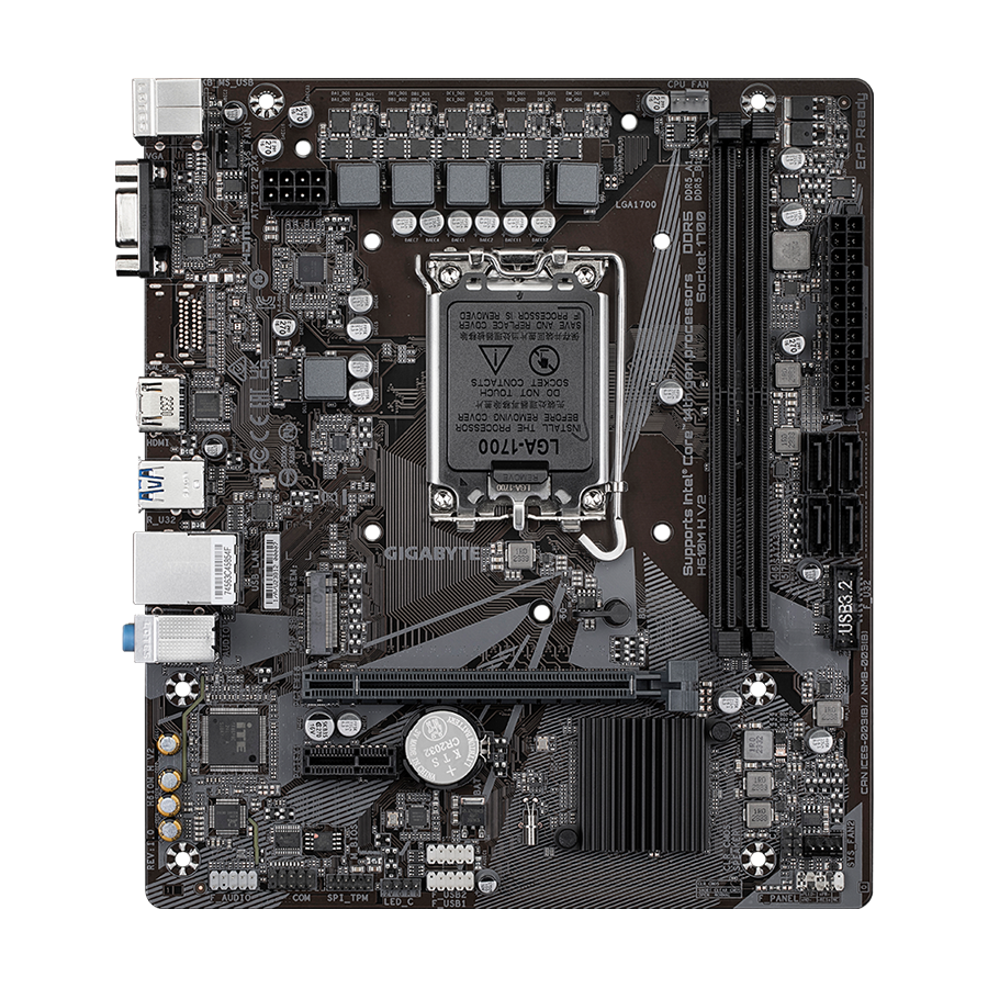 Gigabyte MB H610M H V2 G10, LGA1700; 2xDDR5 up to 96GB 1xM.2; 4x SATA, HDMI, 1xPS2; 6xUSB