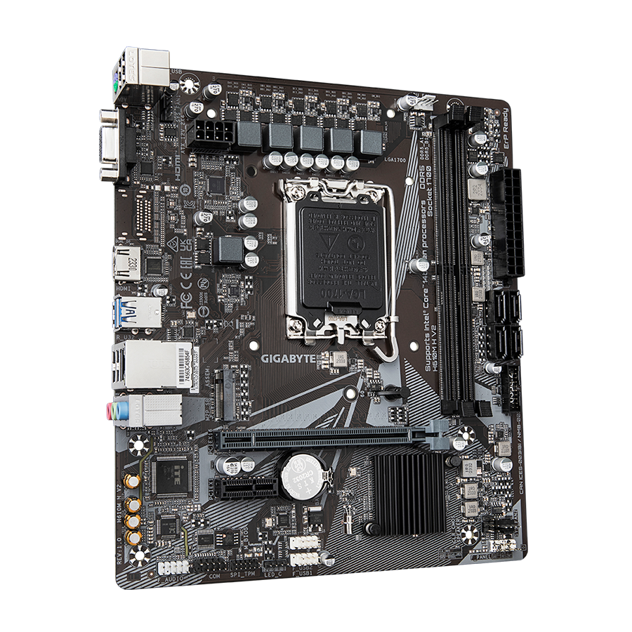 Gigabyte MB H610M H V2 G10, LGA1700; 2xDDR5 up to 96GB 1xM.2; 4x SATA, HDMI, 1xPS2; 6xUSB