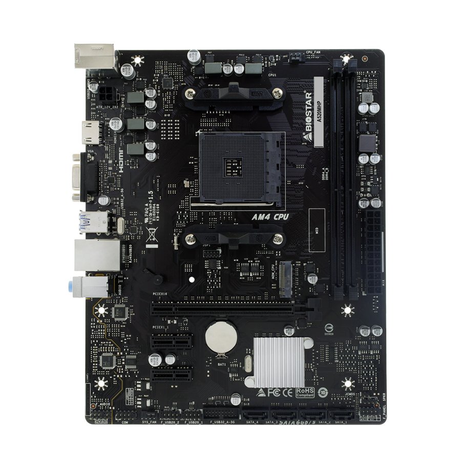 MB BIOSTAR A520MHP, mATX, Soc AM4, DDR4, M.2, GbE LAN, HDMI, VGA