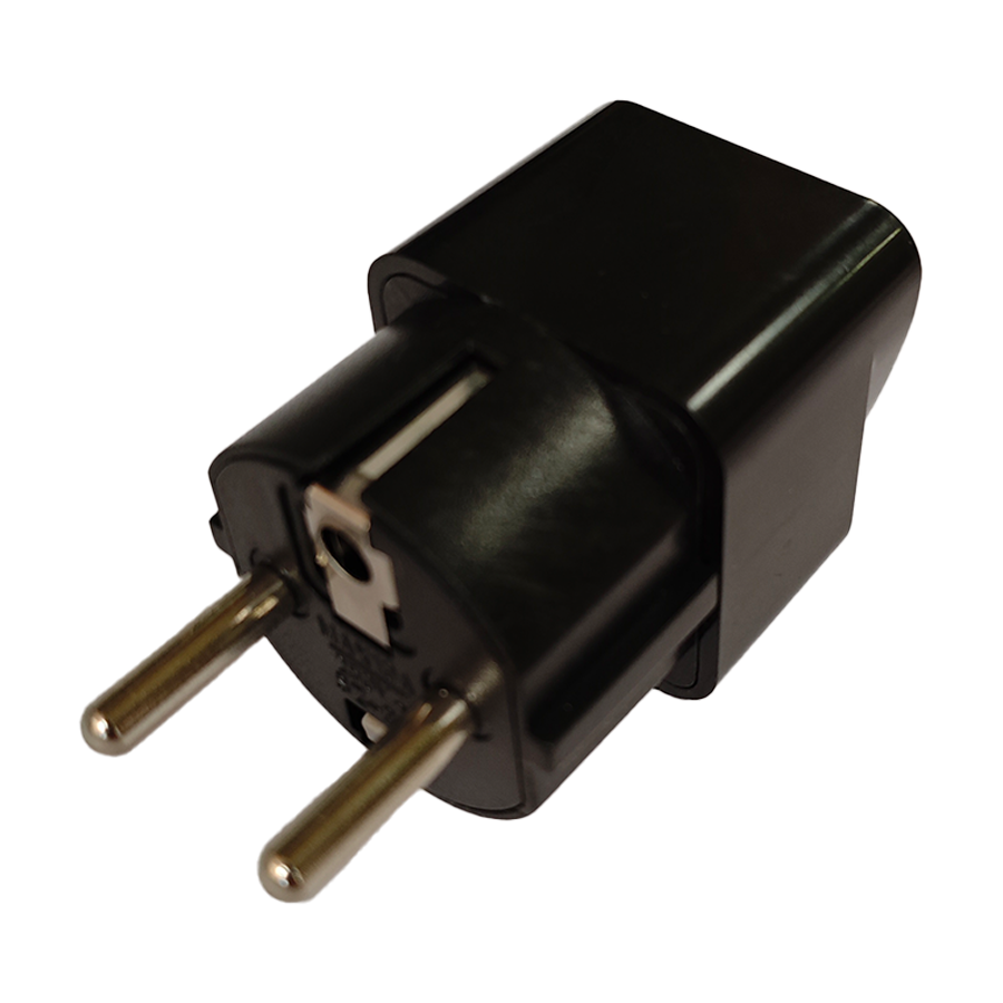 Univerzalni AC strujni adapter UK/EU, 3 flat plug to 2 pin plug adapter, crni