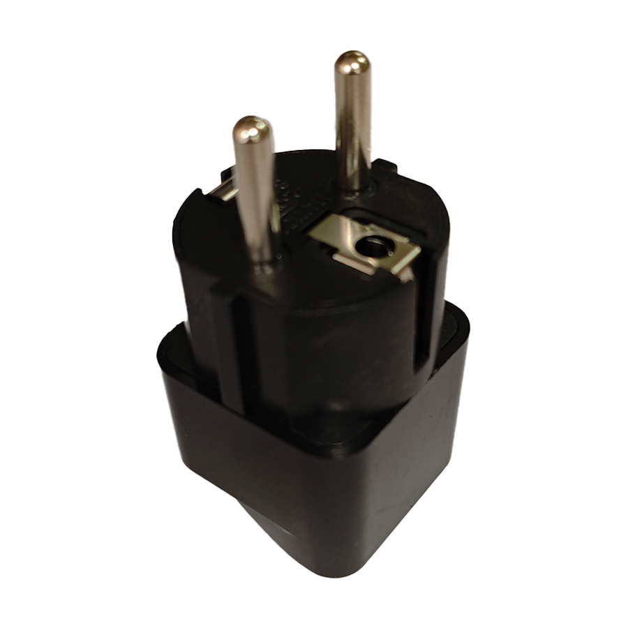 Univerzalni AC strujni adapter UK/EU, 3 flat plug to 2 pin plug adapter, crni