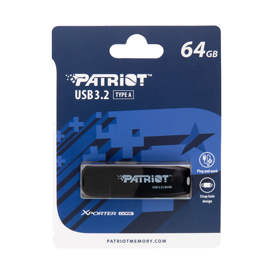 USB Memory stick PATRIOT USB 64GB, 3.2 Xporter Core PSF64GXRB3U