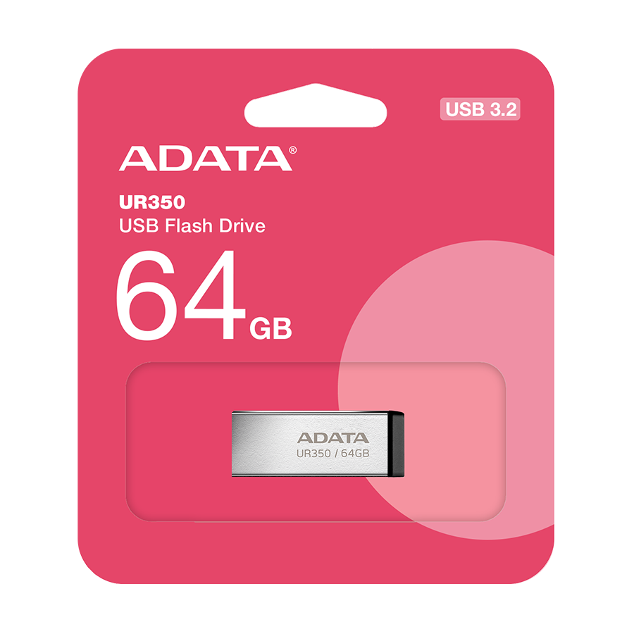 USB Memory stick Adata UFD 64GB, USB 3.2, Up to 100MB/s3 UR350-64G-RSR/BK