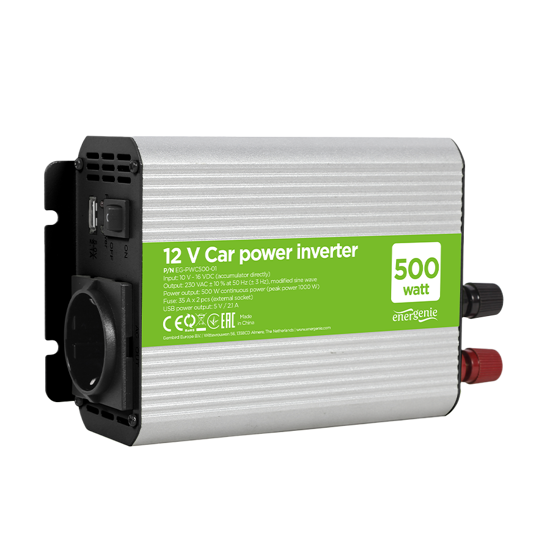 Picture of DC-AC inverter za auto GEMBIRD, in12Vout220V 500W EG-PWC500-01