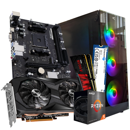 Picture of GNC GAMER CYBER BIOSTAR B550, Ryzen 5 5500, RX6600XT 8GB, RAM 16GB DDR4, 1TB SSD NVMe, KUCIŠTE GAMING ND-570, PSU 500W