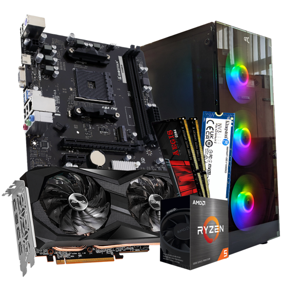 Picture of GNC GAMER SUPER SONIC A520, Ryzen 5 5500, RX6600 8GB, G.SKILL 16GB DDR4, 500GB SSD NVMe, KUCIŠTE GAMING ND-570, PSU 500W