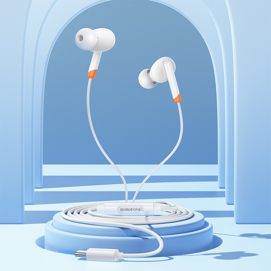 Slušalice sa mikrofonom Type-C BOROFONE BM92 Refined universal earphones with microphone Type-C white