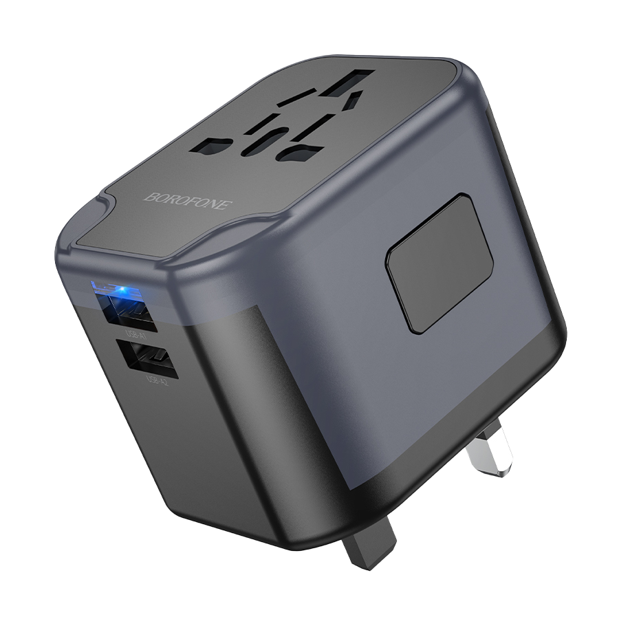 Univerzalni strujni adapter i USB punjač BOROFONE BAC12 Leader 3-port(1C2A), European EU/British UK/US US/Australian AUS