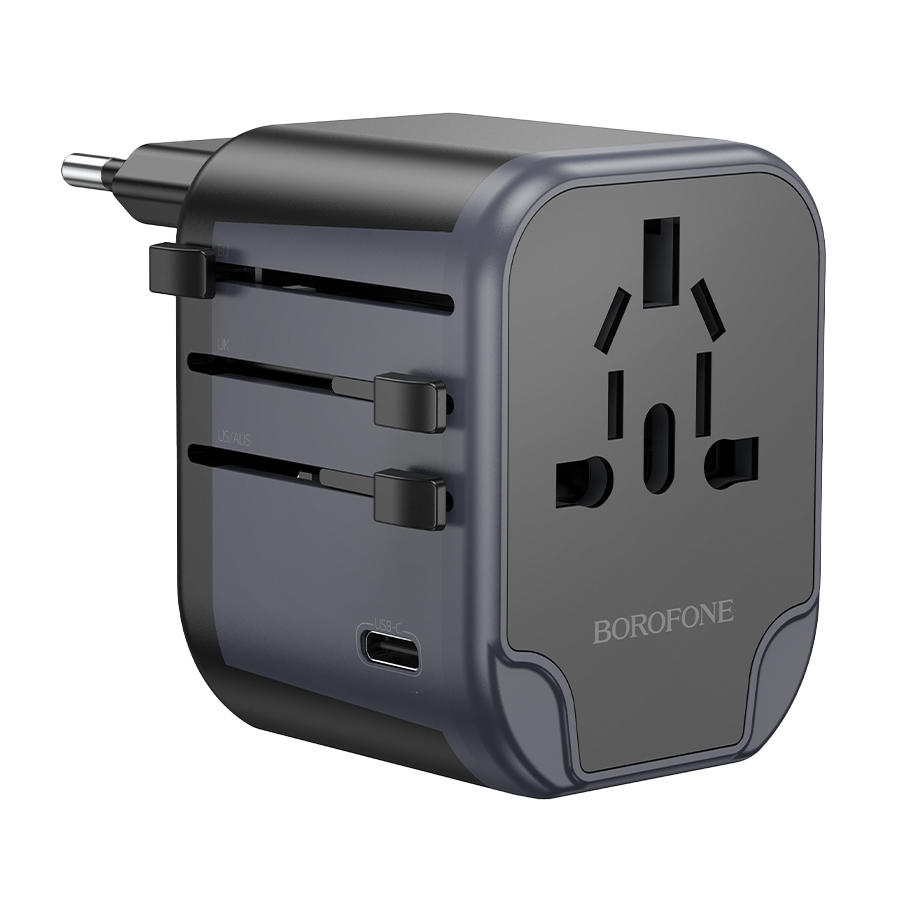 Univerzalni strujni adapter i USB punjač BOROFONE BAC12 Leader 3-port(1C2A), European EU/British UK/US US/Australian AUS