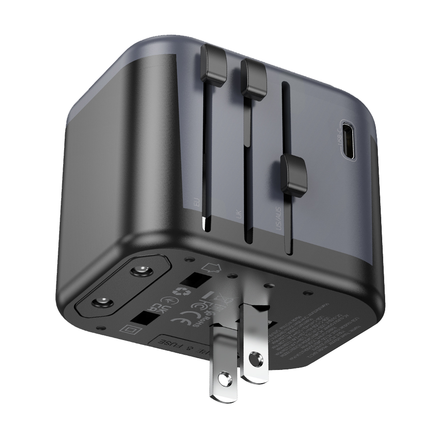 Univerzalni strujni adapter i USB punjač BOROFONE BAC12 Leader 3-port(1C2A), European EU/British UK/US US/Australian AUS