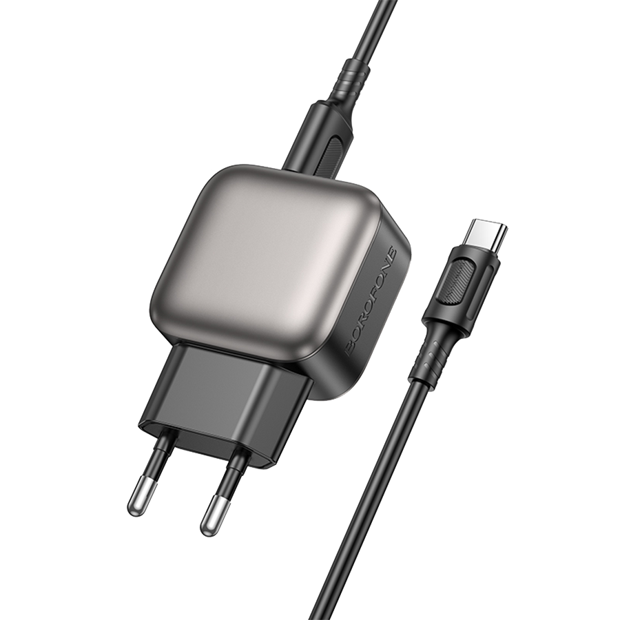 USB punjač sa kablom 1m USB to Type-C BOROFONE BAS51A Absolute dual-port charger set Type-C black