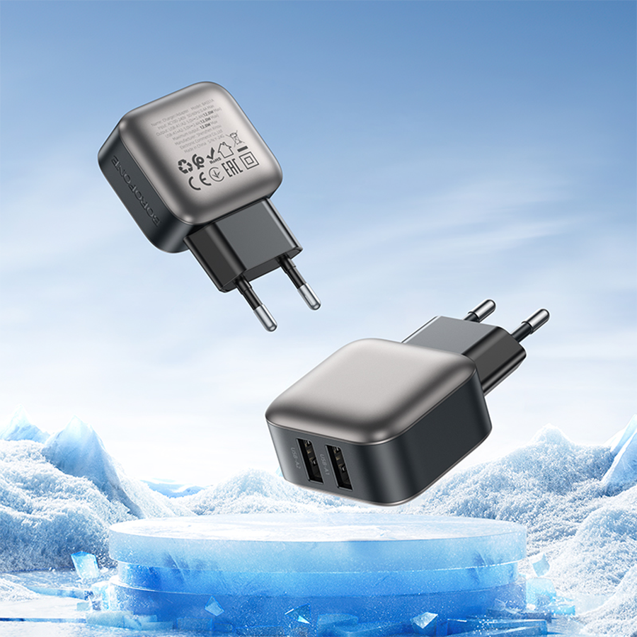 USB punjač sa kablom 1m USB to Type-C BOROFONE BAS51A Absolute dual-port charger set Type-C black