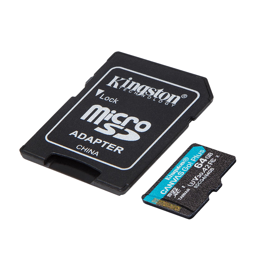 Micro SDXC card Kingston 64GB Canvas GoPlus Gen.4 200MB/s A2 U3 V30 Card + Adapter SDCG4/64GB