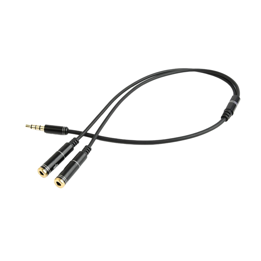 GEMBIRD audio adapter za slušalice 3,5mm 4pin to 2x 3,5 mm 3pin (mic/slušalice), 20cm CCA-417M