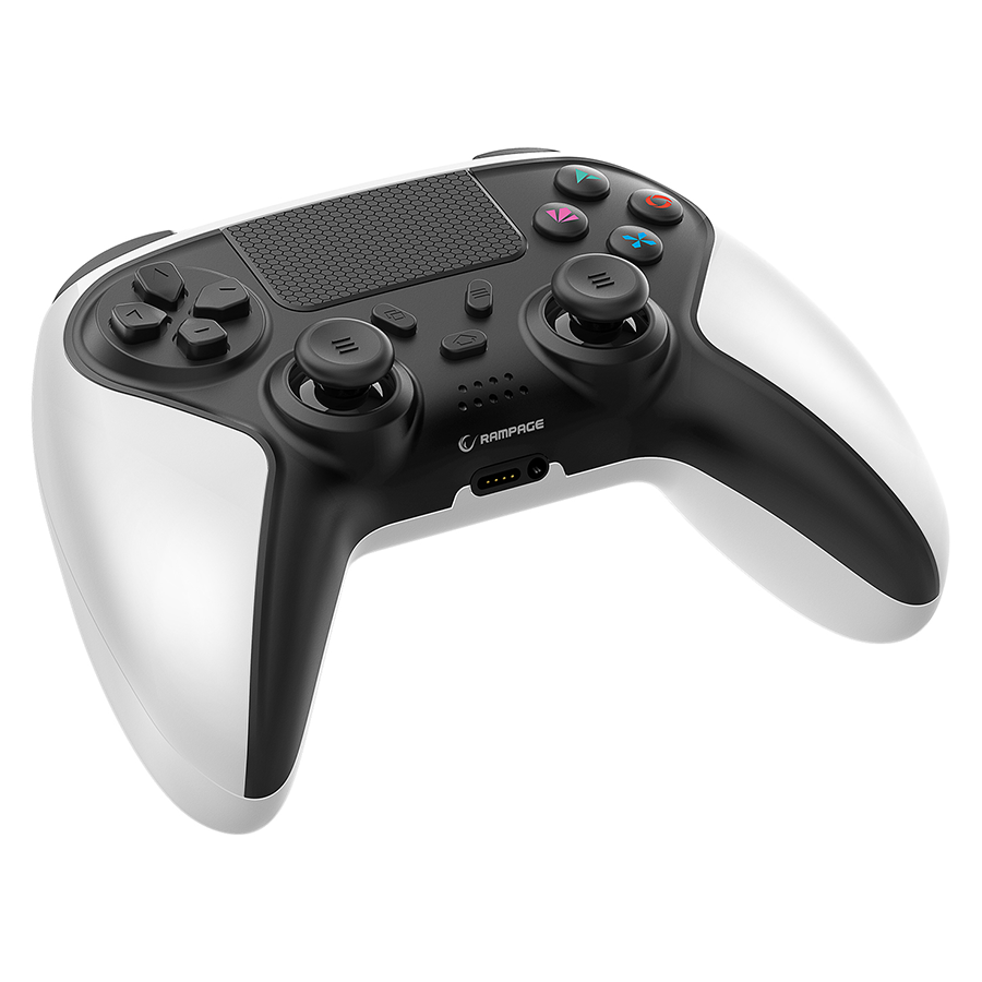 Game Pad gaming RAMPAGE Snopy Tactic White Bluetooth Dual Vibration PS4 Gamepad Joypad, 40929