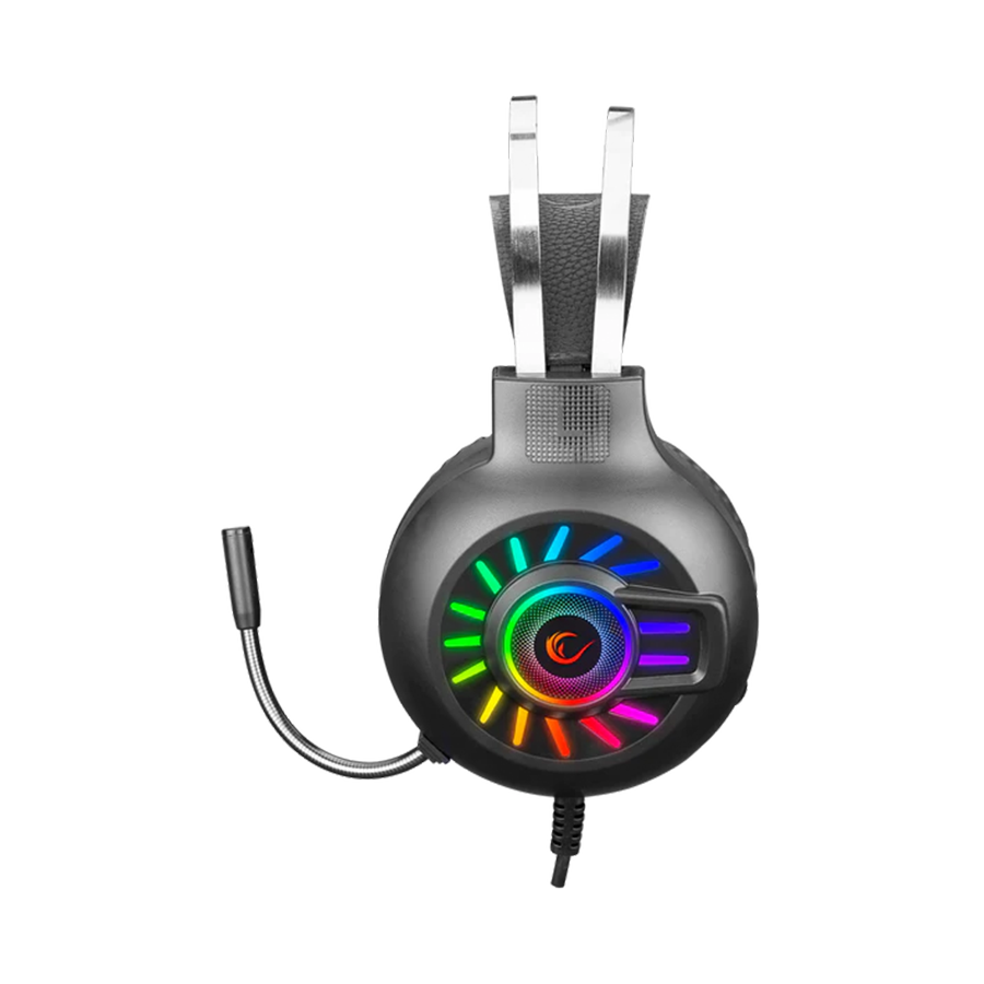 Slušalice sa mikrofonom gaming RAMPAGE RM-K44 ZENGIBAR Black 7.1 Surround RGB Light Effect Gaming Headset with Flexivle long Microphone, 35129
