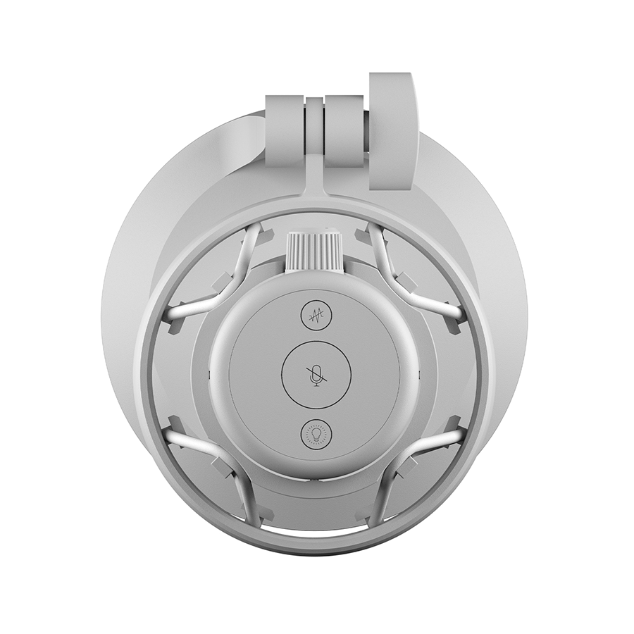 Mikrofon gaming RAMPAGE BEMOL RGB White Microphone with Shock Mount and Pop Filter for Gaming, Streaming, Podcasts, 41148
