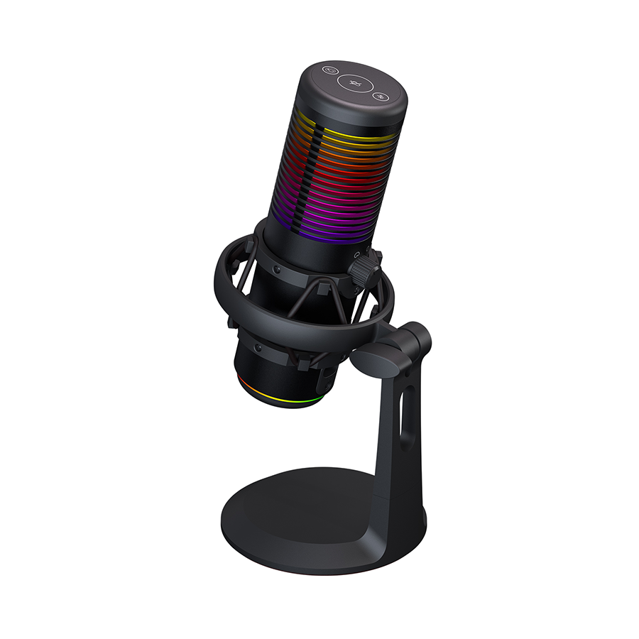 Mikrofon gaming RAMPAGE Bemol RGB Black Microphone with Shock Mount and Pop Filter for Gaming, Streaming, Podcasts, 41147