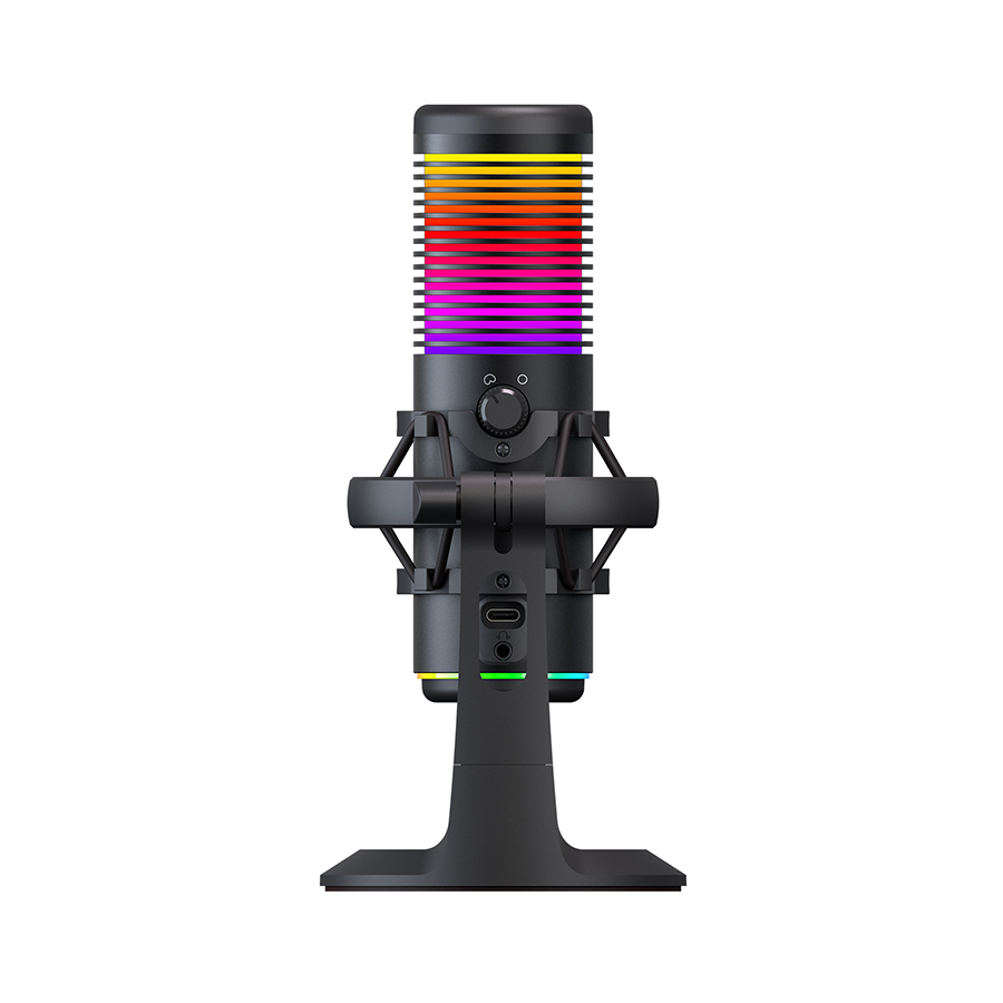 Mikrofon gaming RAMPAGE Bemol RGB Black Microphone with Shock Mount and Pop Filter for Gaming, Streaming, Podcasts, 41147