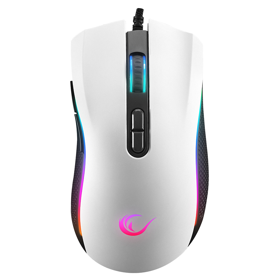 Miš gaming RAMPAGE RAMPAGE SMX-R44 V2 Macrol White 12800 DPI RGB LED 80 Million Huano Switch Gaming Player Mouse, 41492