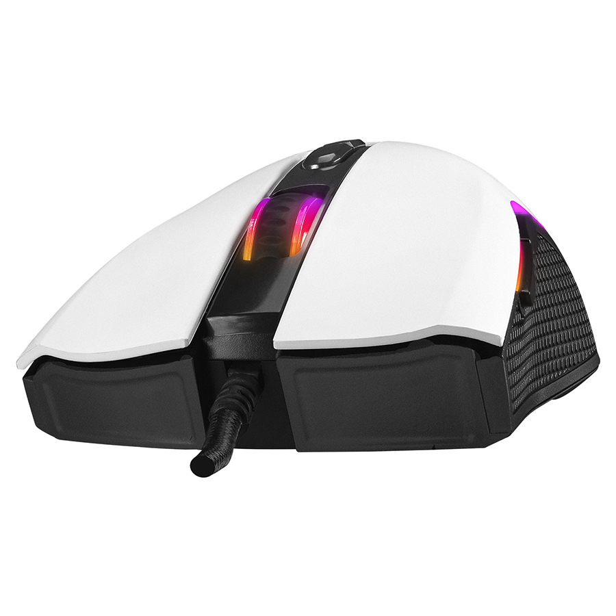 Miš gaming RAMPAGE RAMPAGE SMX-R44 V2 Macrol White 12800 DPI RGB LED 80 Million Huano Switch Gaming Player Mouse, 41492