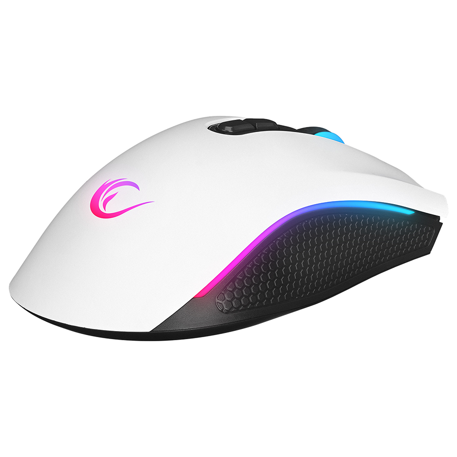 Miš gaming RAMPAGE RAMPAGE SMX-R44 V2 Macrol White 12800 DPI RGB LED 80 Million Huano Switch Gaming Player Mouse, 41492