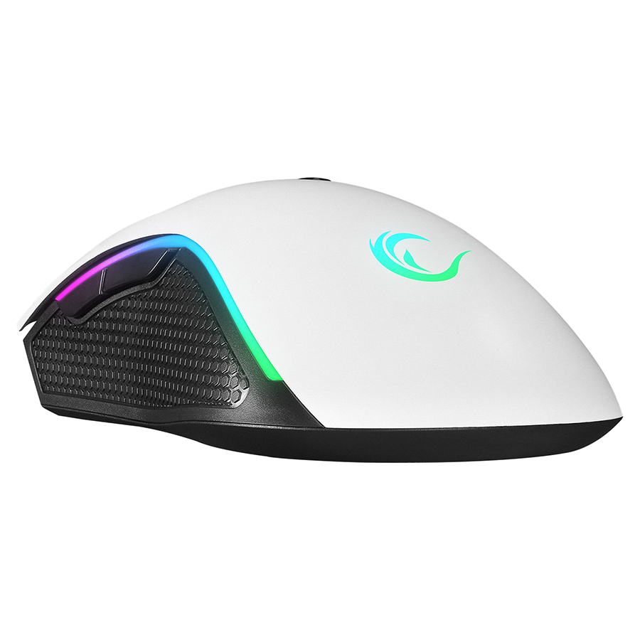 Miš gaming RAMPAGE RAMPAGE SMX-R44 V2 Macrol White 12800 DPI RGB LED 80 Million Huano Switch Gaming Player Mouse, 41492