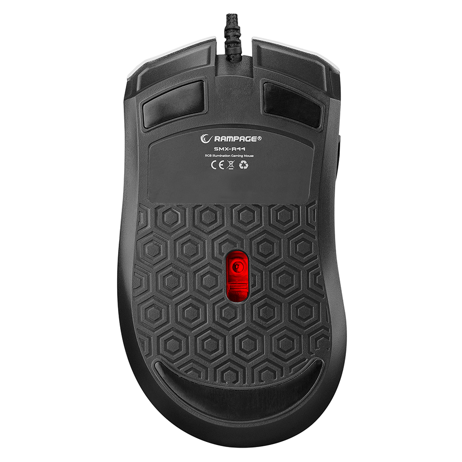 Miš gaming RAMPAGE RAMPAGE SMX-R44 V2 Macrol White 12800 DPI RGB LED 80 Million Huano Switch Gaming Player Mouse, 41492