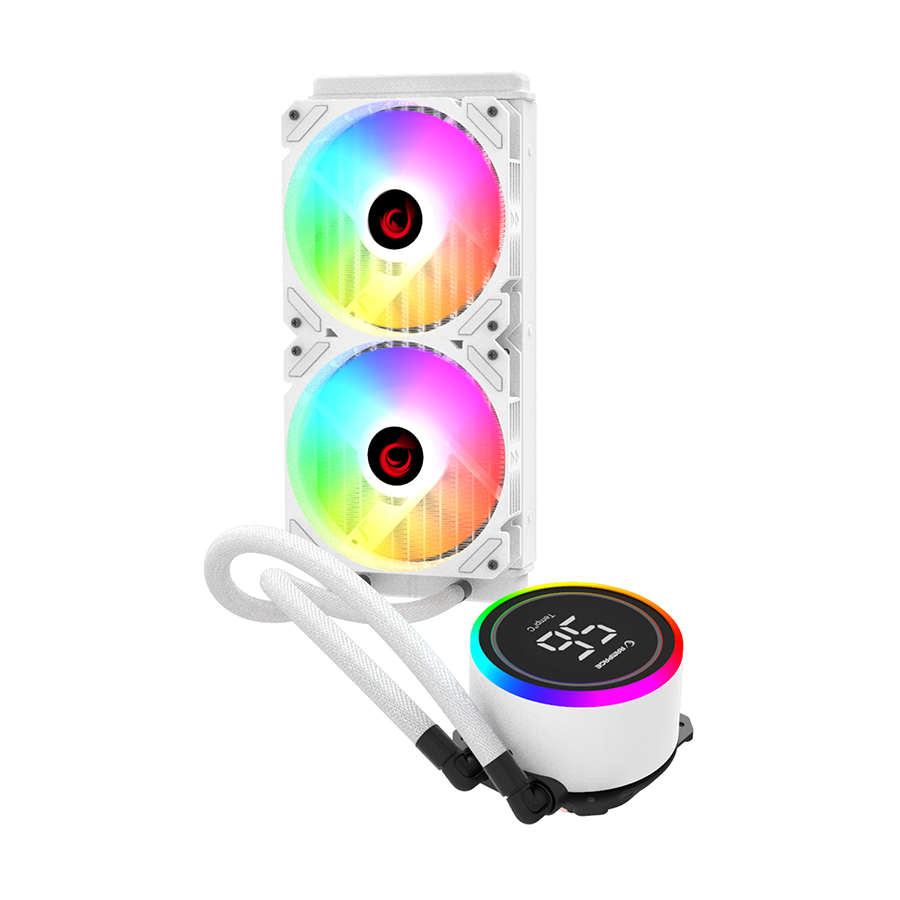 CPU hladnjak AIO Liquid RAMPAGE HELIOS C15 White 12cm Fan Temperature Display Intel/AMD ARGB 240mm Liquid Cooling CPU Fan, 40917