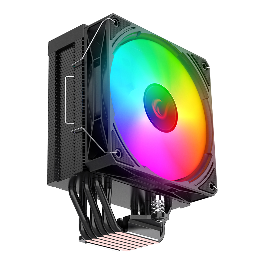 CPU hladnjak RAMPAGE OCTAGON C70 Black 63CFM 12cm ARGB Temperature Display AM5/LGA1700 Compatible Air Cooled CPU Fan, 41402