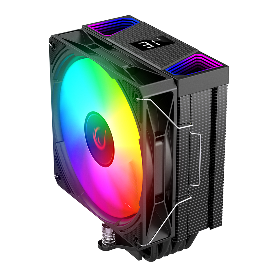 CPU hladnjak RAMPAGE OCTAGON C70 Black 63CFM 12cm ARGB Temperature Display AM5/LGA1700 Compatible Air Cooled CPU Fan, 41402