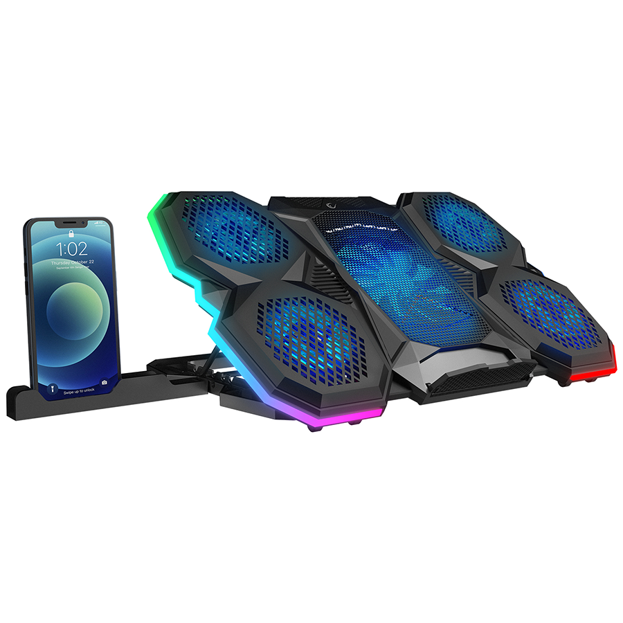 Postolje za notebook gaming RAMPAGE 9"-17" Addison Rampage AD-RC14 X-RANGER 10 Mode RGB 1*125mm 4*70mm Fan, 40505