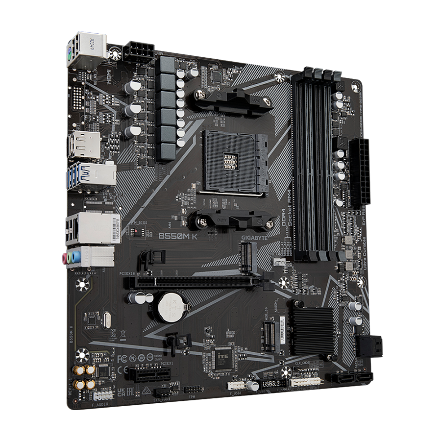 GIGABYTE MB B550M K, AM4 4xDDR4, 2xM.2, 4xSATA; 8xusB; DP; HDMI; PS2; mATX