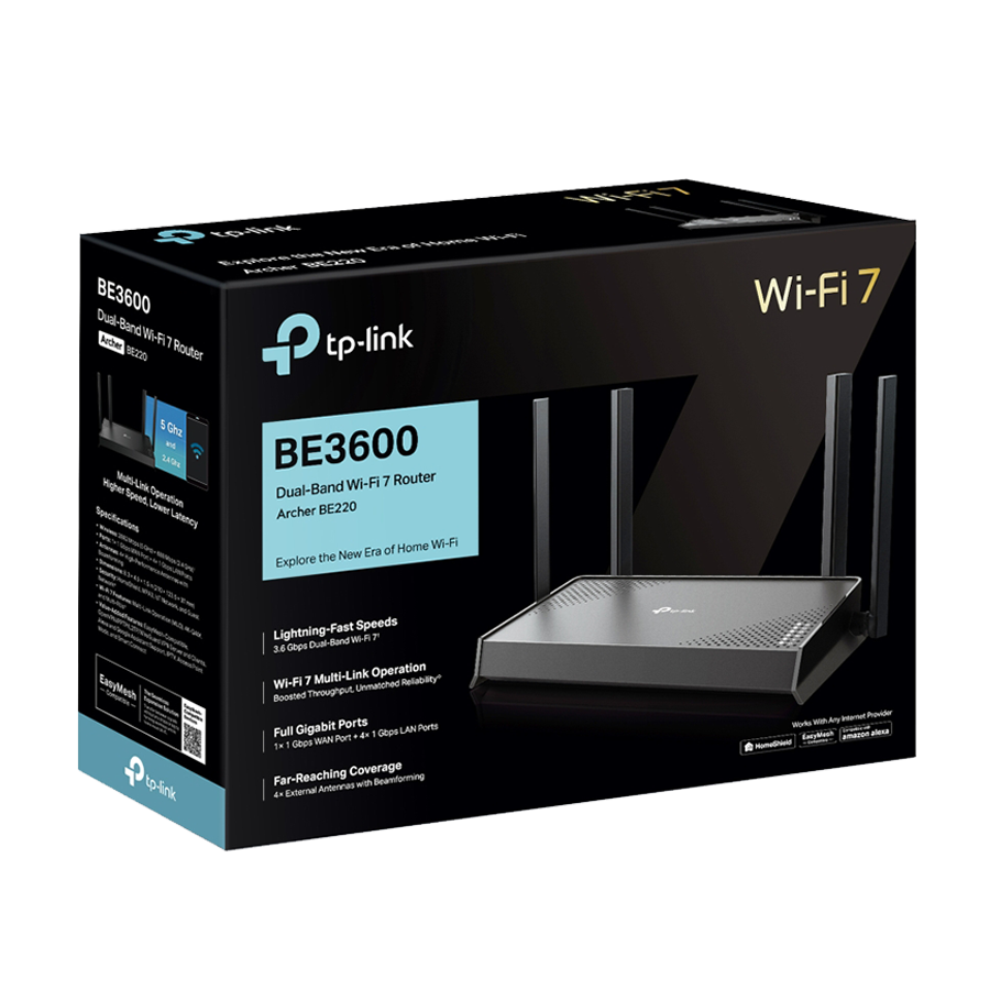 ROUTER TP-Link ARCHER BE220 BE3600 Dual-Band Wi-Fi 7