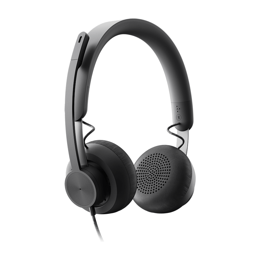 Slušalice sa mikrofonom Logitech Zone Wired MSFT Teams USB black MICROSOFT CERTIFIED, USB-C, USB-A adapter included, 981-000870