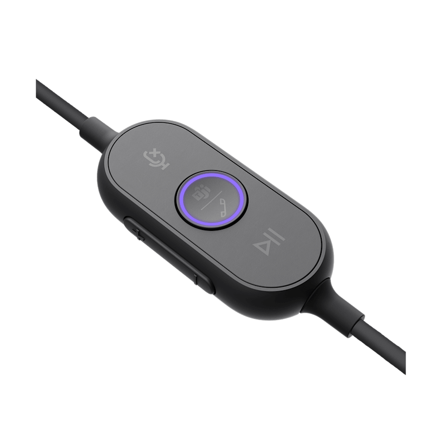 Slušalice sa mikrofonom Logitech Zone Wired MSFT Teams USB black MICROSOFT CERTIFIED, USB-C, USB-A adapter included, 981-000870