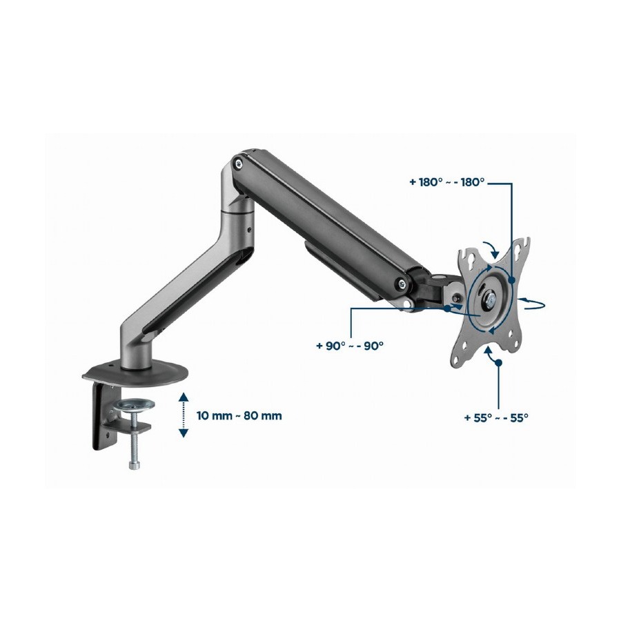 NOSAČ ZA MONITOR GEMBIRD MA-DA1-05, montaža na stol, (tilting, swivel), 17”-32”, up to 9 kg
