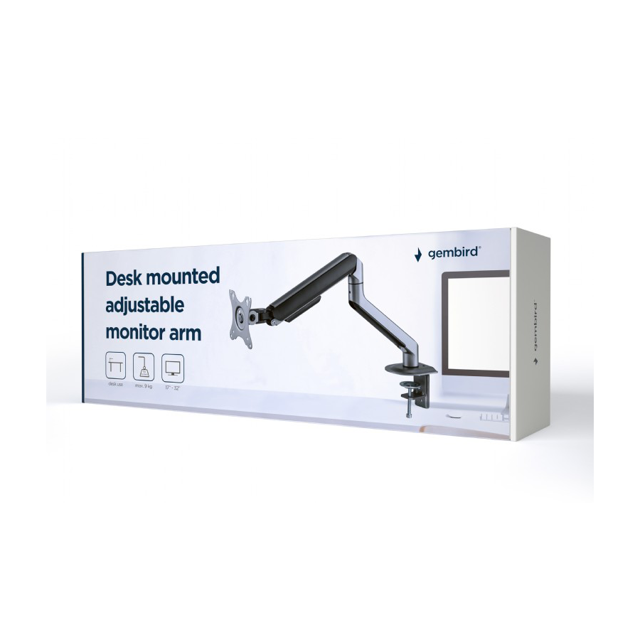 NOSAČ ZA MONITOR GEMBIRD MA-DA1-05, montaža na stol, (tilting, swivel), 17”-32”, up to 9 kg