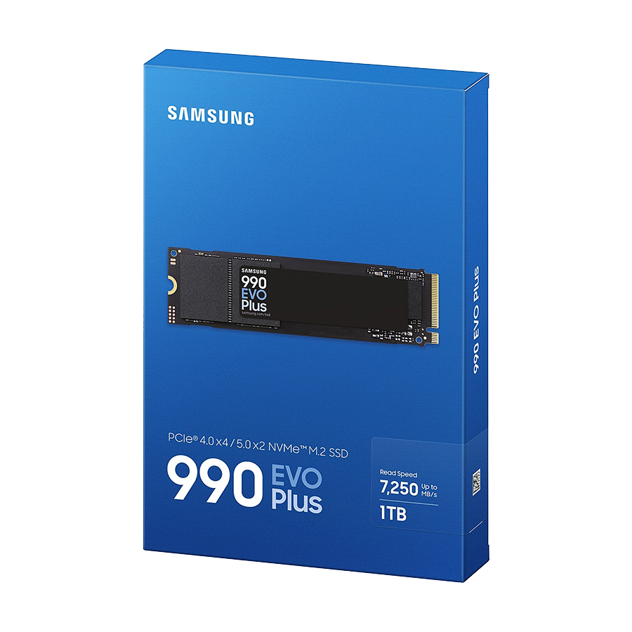 Samsung SSD 990 EVO PLUS 1TB NVMe MZ-V9S1T0BW Up to 7,150 / 6,300 MB/s sequential read/write speed