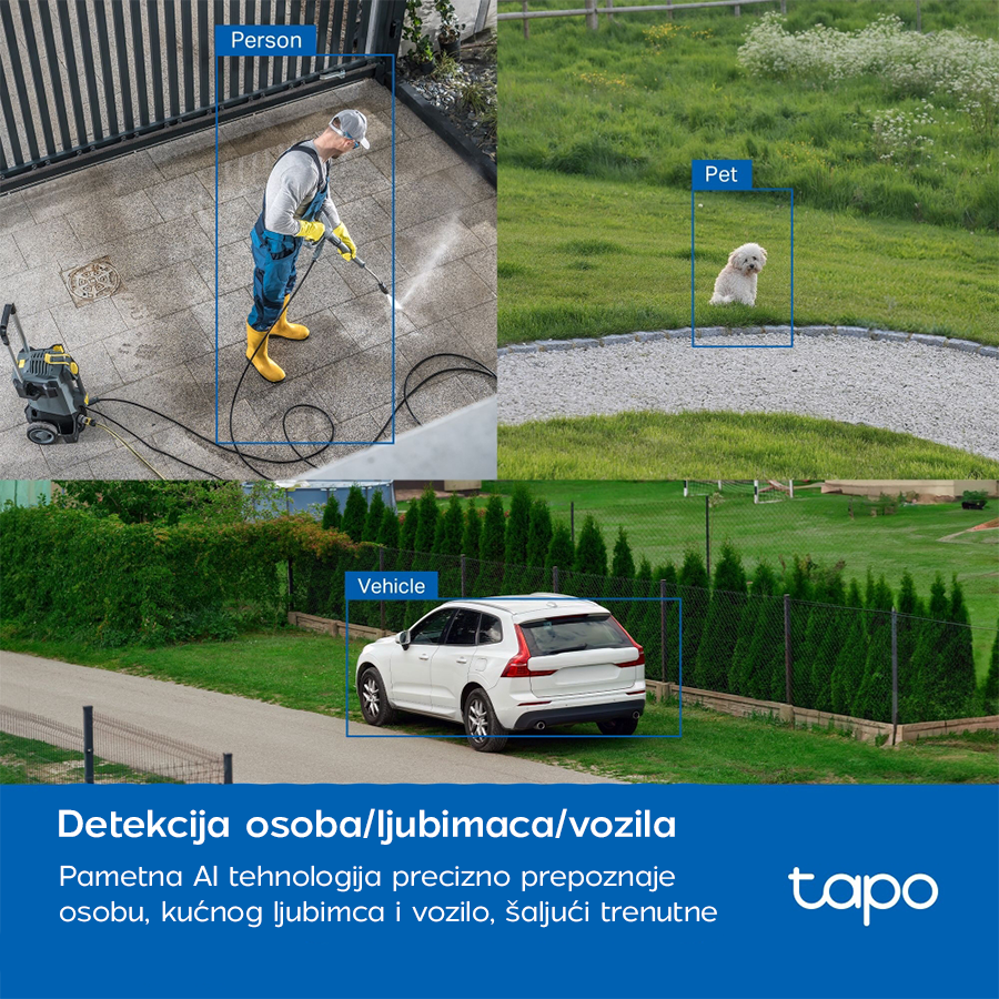 TP-Link Tapo C530WS Outdoor Pan/Tilt Security Wi-Fi Camera, 3K 5MP (2880x1620), 2.4 GHz, 2 x External Antennas, 1 x Ethernet Port, TAPO-C530WS