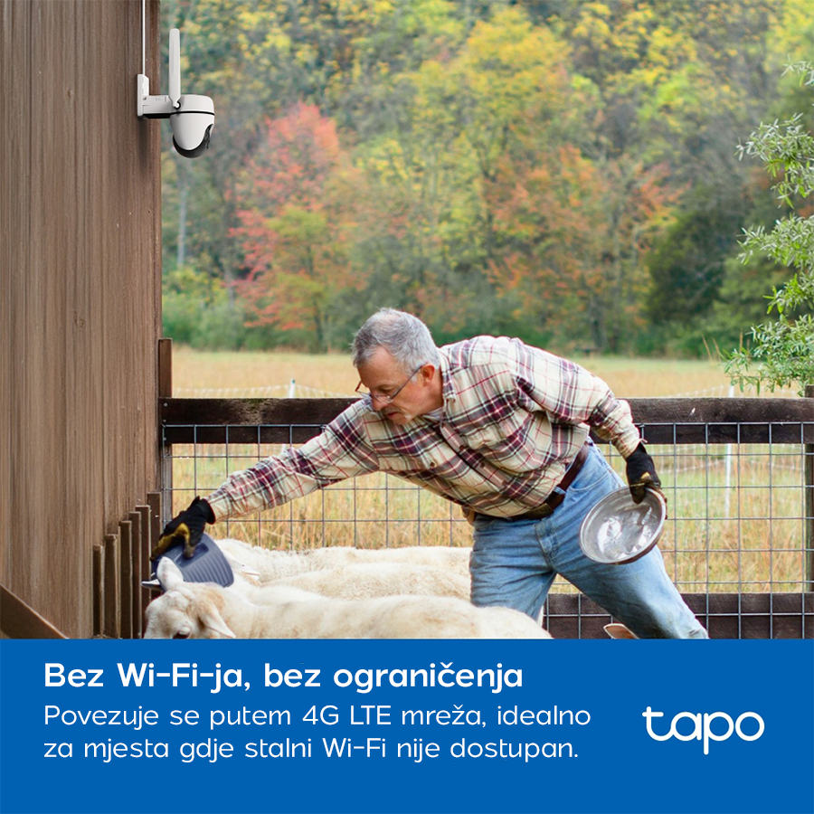 TP-Link Tapo C501GW Outdoor Pan/Tilt 4G LTE Camera, 1080p (1920x1080), 4G LTE, 1 x External Antenna, 1 x PoE Port, Horizontal 360 TAPO-C501GW