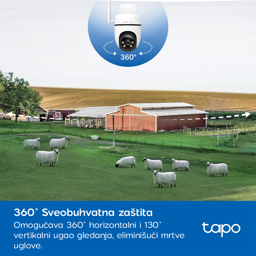 TP-Link Tapo C501GW Outdoor Pan/Tilt 4G LTE Camera, 1080p (1920x1080), 4G LTE, 1 x External Antenna, 1 x PoE Port, Horizontal 360 TAPO-C501GW