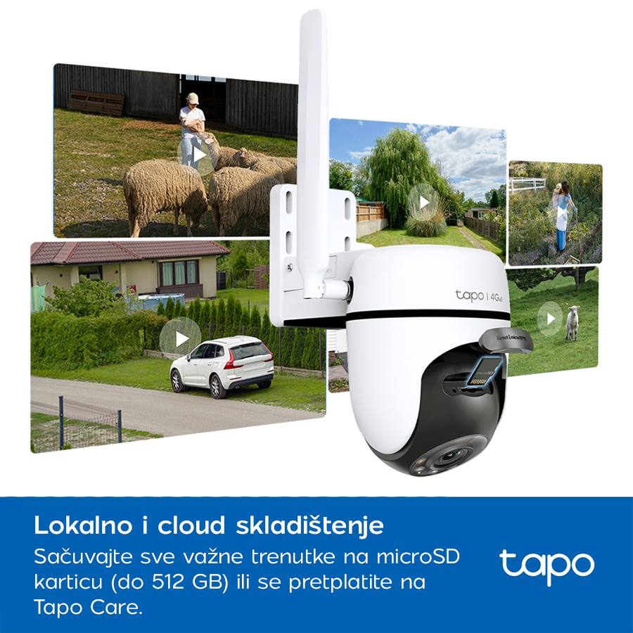 TP-Link Tapo C501GW Outdoor Pan/Tilt 4G LTE Camera, 1080p (1920x1080), 4G LTE, 1 x External Antenna, 1 x PoE Port, Horizontal 360 TAPO-C501GW