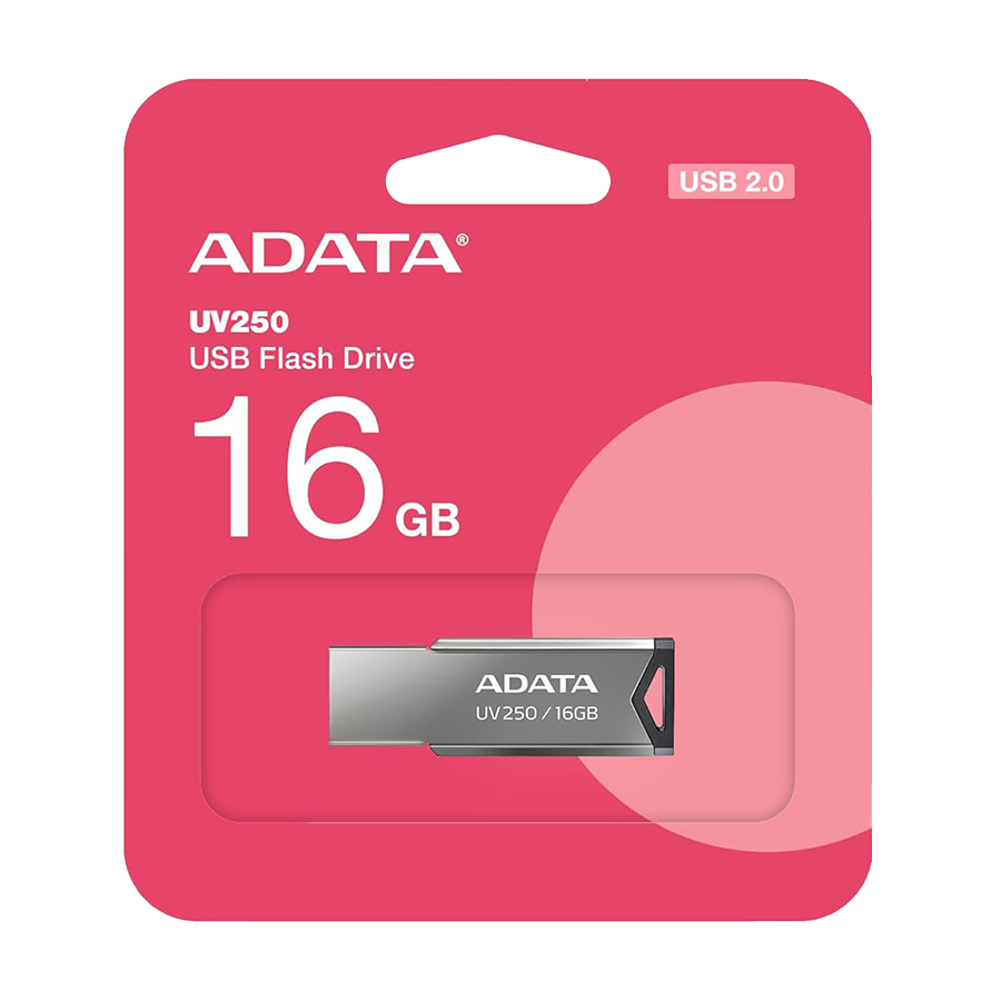USB Memory stick Adata 16GB UV250 2.0 Silver Metal Style AUV250-16G-RBK